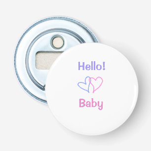 Hallo Baby Rosa Lila Herz Name Wasserfarbe Boho Flaschenöffner