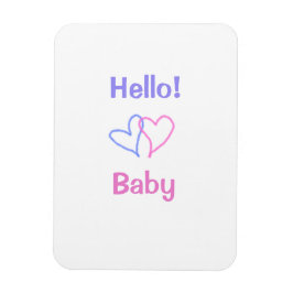 Hallo Baby rosa lila Herzname Wassercolor boho Magnet