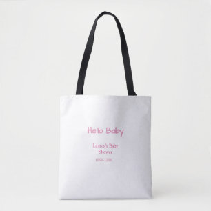 hallo baby rosa pastell baby shower name datum tre tasche