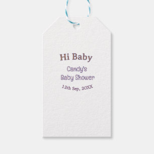 Hallo Baby Shower Blau Name Datum Maron modern tre Geschenkanhänger