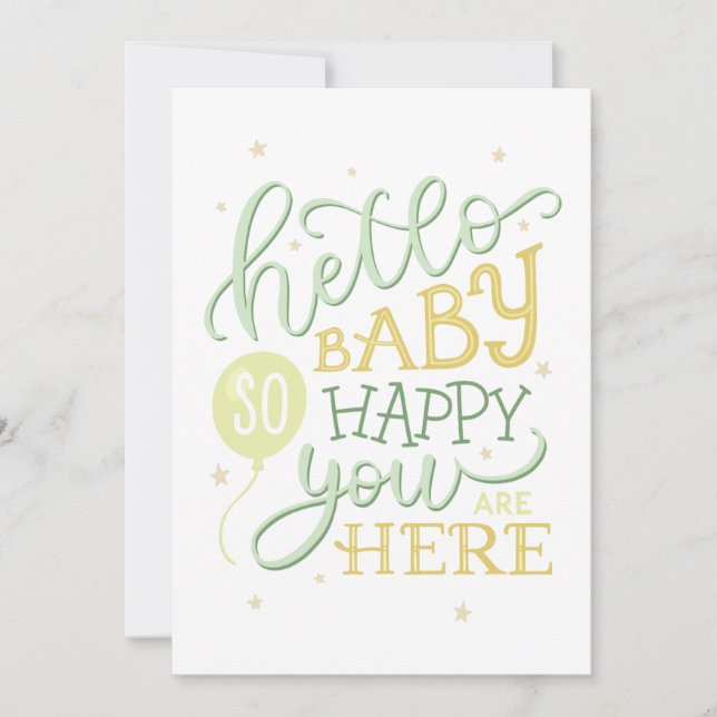 Hallo Baby, so glücklich, dass du hier bist. Neuge (Vorderseite)