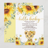Hallo Baby Sunflower Lion Cub Jungle Dusche
