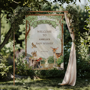 Hallo Baby Wald Baby Shower Willkommensposter Poster