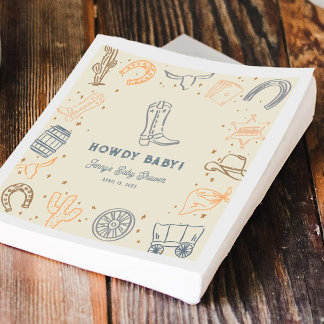 Hallo Baby Western Cowboy Baby Shower Serviette