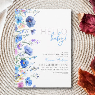 Hallo Baby Wildblume Florale Wiese Baby Shower Einladung