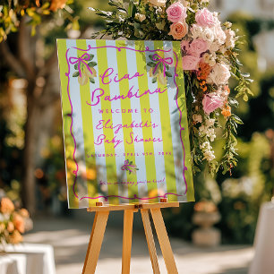Hallo Bambina Gelbe Zitronen-Baby-Party Willkommen Acrylschild