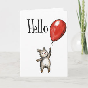 Hallo Bär und Ballon Feiertagskarte