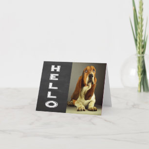 Hallo Basset Hound Welpen Hund Blackboard Notizkar Karte