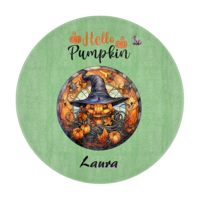 Hallo Beängstigend Hallowe'en Pumpkin Schneidebrett (Vorderseite)