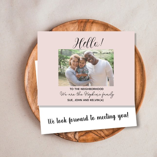 Hallo, bearbeitbar Wir sind neu im Nachbarschafts- Postkarte (Von Creator hochgeladen)