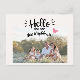 Hallo, Bearbeitbar Wir sind neu in der Nachbarscha Postkarte