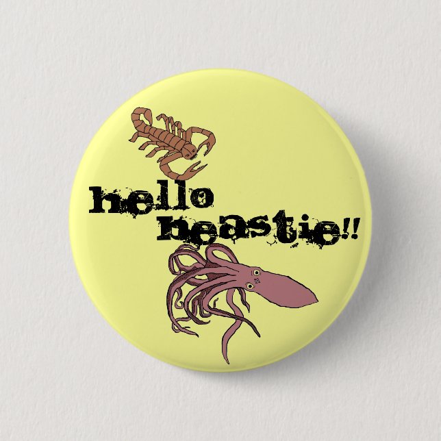 Hallo Beastie!! Button (Vorderseite)