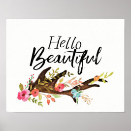 Hallo Beautiful Antler und Blume Poster