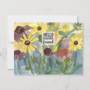 Hallo Beautiful Friend Blesser Blumengarten Postkarte