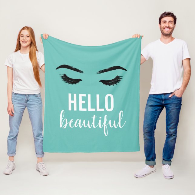 Hallo Beautiful Lashes Eyelash Makeup Artist Aquam Fleecedecke (Beispiel)