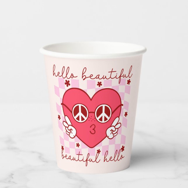 Hallo Beautiful | Niedlich und herzlich Pappbecher (Vorderseite)