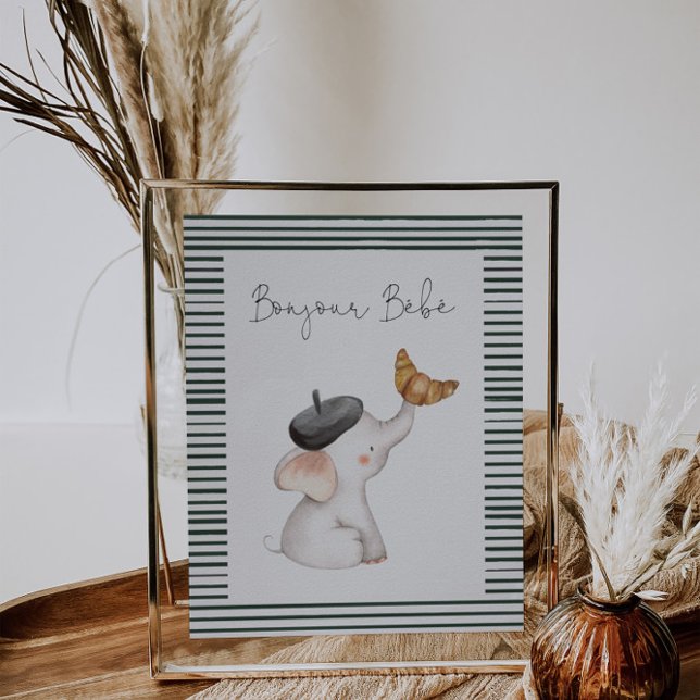 Hallo, Bebe Paris French Baby Shower Sign Poster (Von Creator hochgeladen)