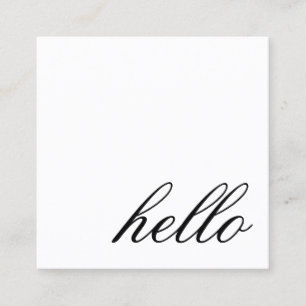 Hallo   berufliches modernes elegantes Black&White Quadratische Visitenkarte
