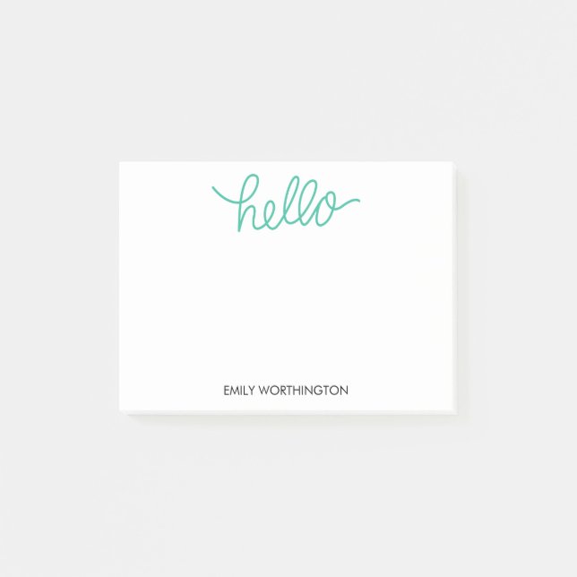 Hallo Beschriftung kundenspezifische Posten-it® Post-it Klebezettel (Vorderseite)