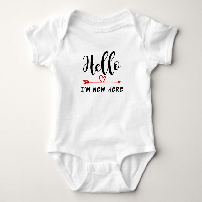 Hallo, bin ich neue hier Baby-Weste Baby Strampler (Vorderseite)