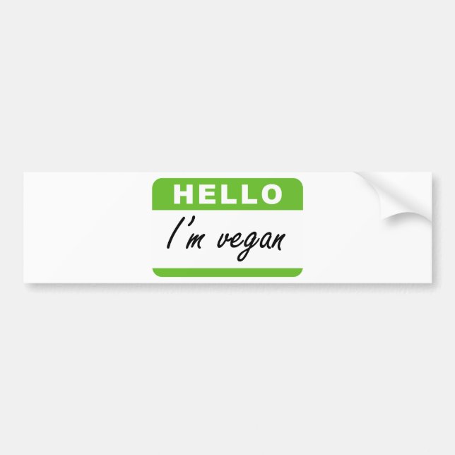 Hallo bin ich vegan autoaufkleber (Vorne)