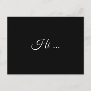 Hallo Black Chalk Modern Script Design Postkarte