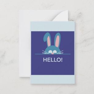 Hallo blauer Osterhase Mitteilungskarte