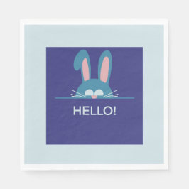 Hallo blauer Osterhase Serviette