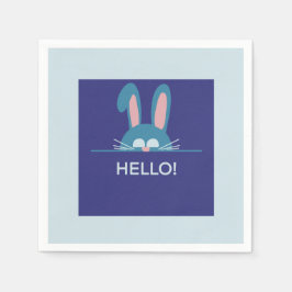 Hallo blauer Osterhase Serviette