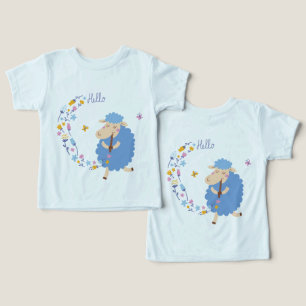 Hallo Blaues Schaf Kinder T-Shirt