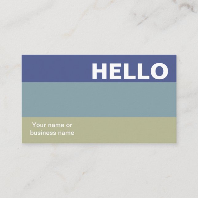 Hallo Blue Khaki Farbpalette Minimal Klasse Visitenkarte (Vorderseite)