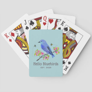 Hallo Bluebirds spielen Karten - Blau Spielkarten