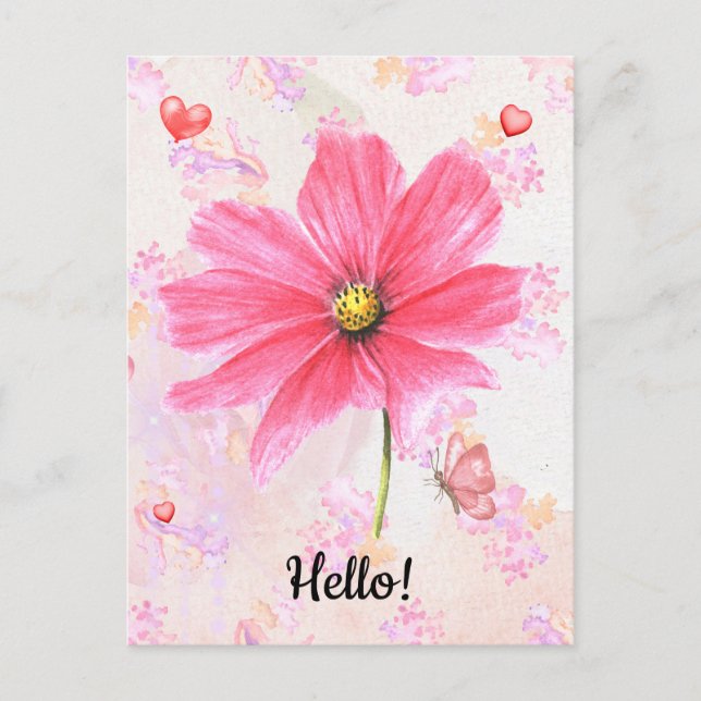 Hallo Blume Postkarte (Vorderseite)
