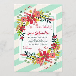 Hallo Blumen der Glück-Einladung Einladung