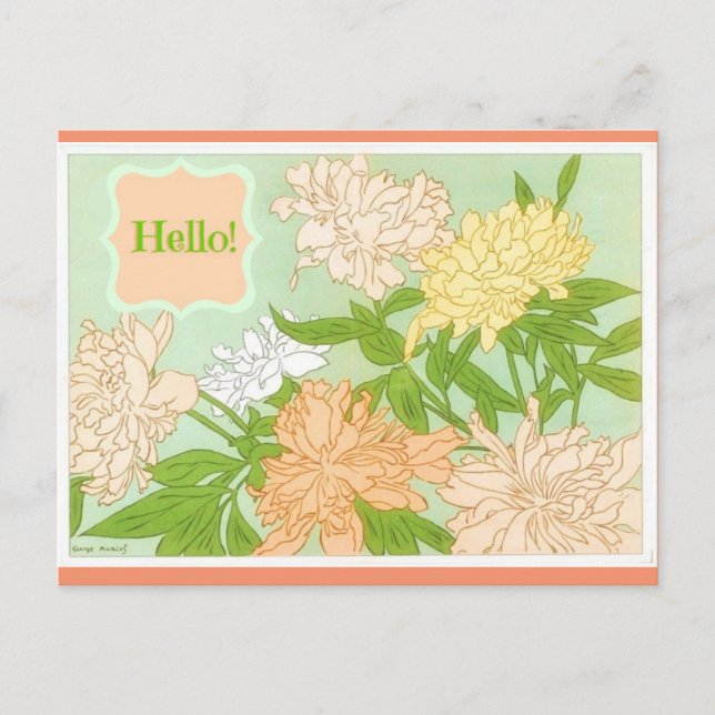 Hallo Blumen Postkarte (Vorderseite)