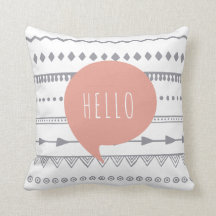 "Hallo" Boho Art-Wurfs-Kissen