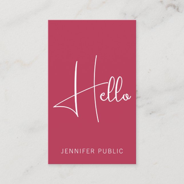Hallo Business Card Moderne Beruflich Visitenkarte (Vorderseite)