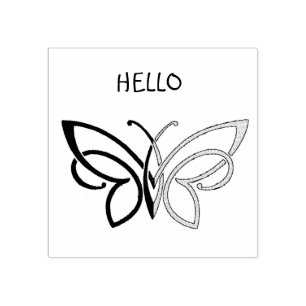 Hallo, Butterfly Gummistempel