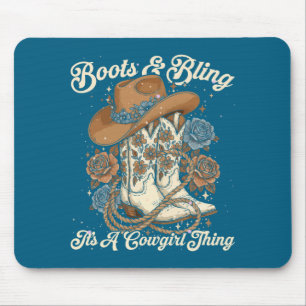 Hallo Country Rodeo Stiefel & Bling Es Ist Ein Cow Mousepad