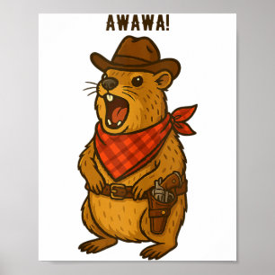 Hallo Cowboy Rock Klippschliefer Awawa Western Lus Poster