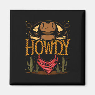 Hallo Cowboy Vintage Grafik Kaktus Western Land Magnet