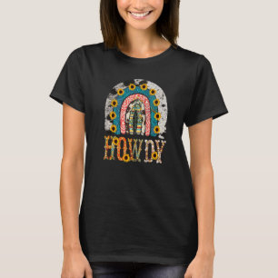 Hallo Cowgirl Western Leopard Kuh Druck Blumen Rai T-Shirt