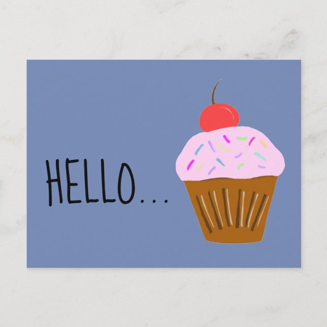 Hallo Cupcake Postkarte (Vorderseite)