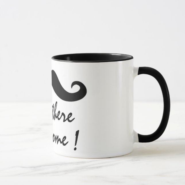 Hallo da gibt es schöne lustige Kaffee-Tasse-Desig Tasse (Rechts)