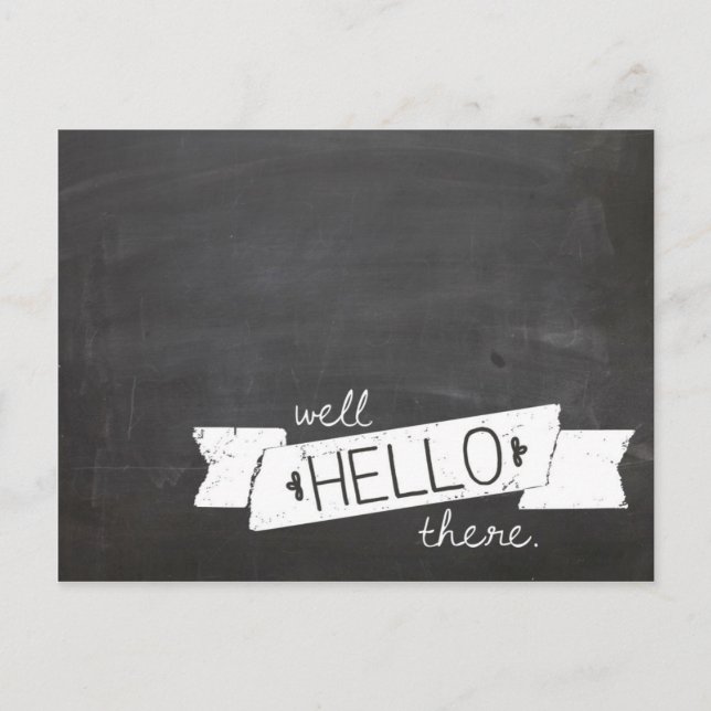 Hallo da Kalkboard-Postkarte Postkarte (Vorderseite)
