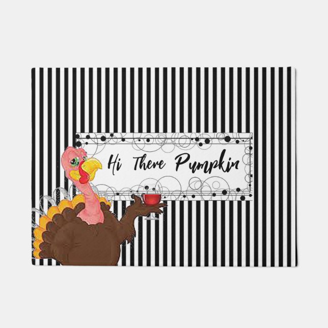 Hallo Da Pumpkin Doormat Fußmatte (Vorderseite)