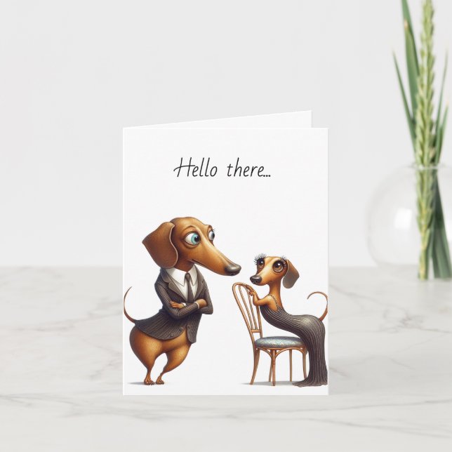 Hallo Dackel Dog Grußkarte Karte (Vorderseite)