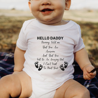 Hallo Daddy Mommy Told Me Baby Überraschung Mann B Strampler