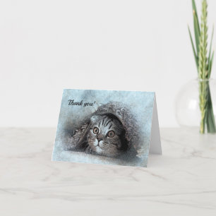 Hallo danken kleine Miezekatze Ihnen Notecard Dankeskarte