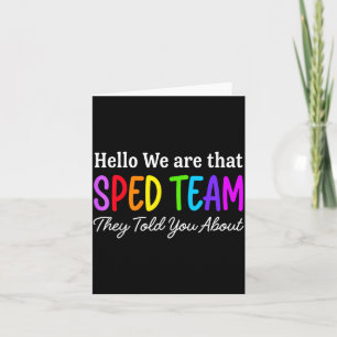 Hallo, das Sped-Team, von dem der Lehrer erzählt h Karte